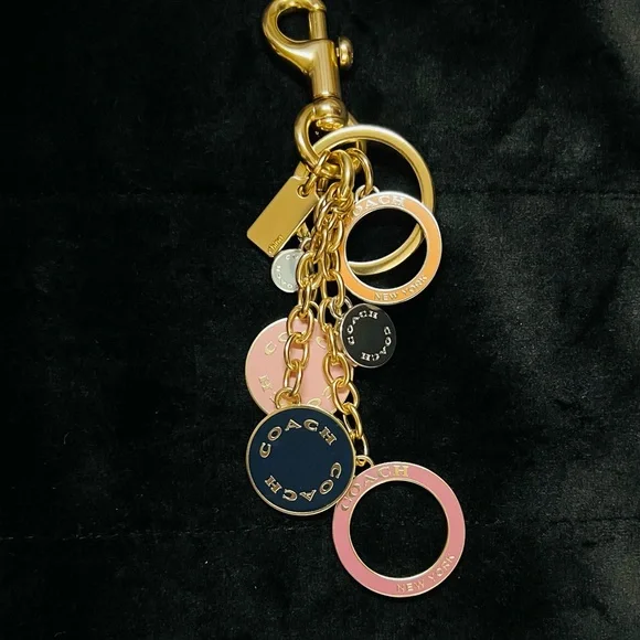 NEW COACH Multi Charm Circles Cluster Key Ring Keychain FOB NEW 1596 - Picture 5 of 7